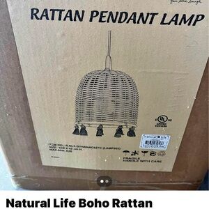 NATURAL LIFE Rattan Pendant Lamp with Tassels